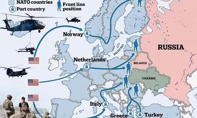 NATO đang xây dựng các tuyến hậu cần và điều động quân đội đề phòng trường hợp xảy ra xung đột với Nga.