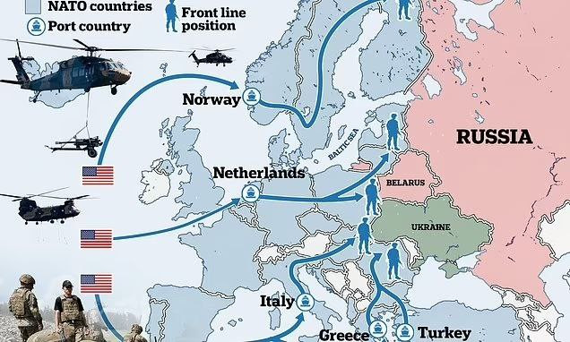 NATO đang xây dựng các tuyến hậu cần và điều động quân đội đề phòng trường hợp xảy ra xung đột với Nga.