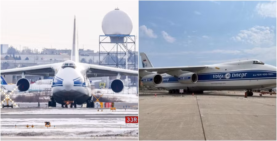 Máy bay vận tải cỡ lớn An-124 Ruslan của Nga bị Đức và Canada bắt giữ sau khi chiến sự bùng nổ vào tháng 2/2022.