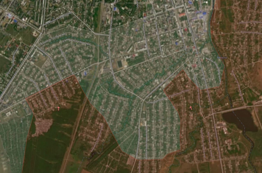 Những khu vực đang diễn ra giao tranh tại thành phố Bakhmut.