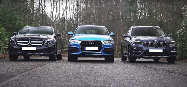 Những thương hiệu xe hơi nổi tiếng nhất của Đức, từ trái sang: Mercedes, Audi, BMW.