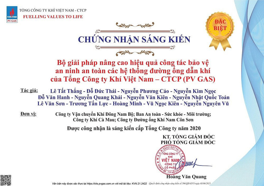 PV GAS cổ vũ phong trào sáng kiến sáng tạo bằng nhiều hình thức khen thưởng