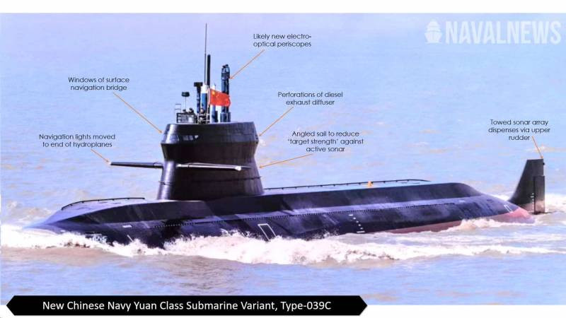 Thiết kế tháp chỉ huy đặc biệt của tàu ngầm Type 039C do Trung Quốc chế tạo.