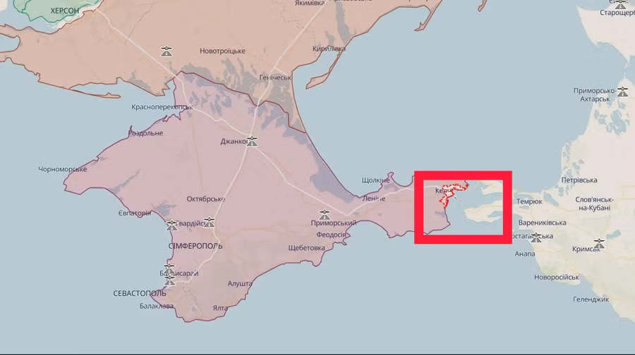 Vị trí tên lửa hành trình Ukraine tấn công xưởng đóng tàu của Nga.