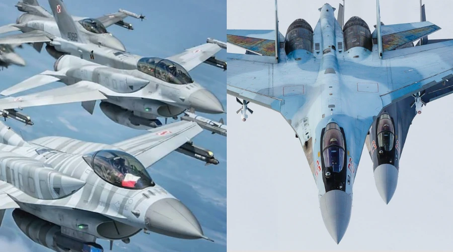 Su-35 cơ động đối đầu F-16 khiến Lầu Năm Góc báo động