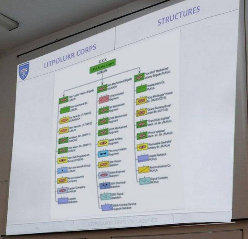 Cấu trúc của quân đoàn quốc tế LITPOLUKR CORPS thành lập tại Ba Lan.