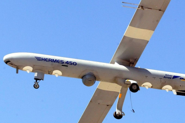 Máy bay trinh sát không người lái Hermes 450 của Israel đã bị Hezbollah bắn hạ. Máy bay trinh sát không người lái Hermes 450 của Israel đã bị Hezbollah bắn hạ.