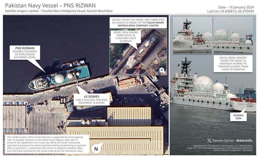 Hình ảnh tàu trinh sát PNS Rizwan mới được Hải quân Pakistan tiếp nhận. Hình ảnh tàu trinh sát PNS Rizwan mới được Hải quân Pakistan tiếp nhận.