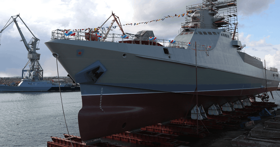Tàu Sergey Kotov khi còn nằm tại Nhà máy Zaliv, tháng 1 năm 2021. Tàu Sergey Kotov khi còn nằm tại Nhà máy Zaliv, tháng 1 năm 2021.
