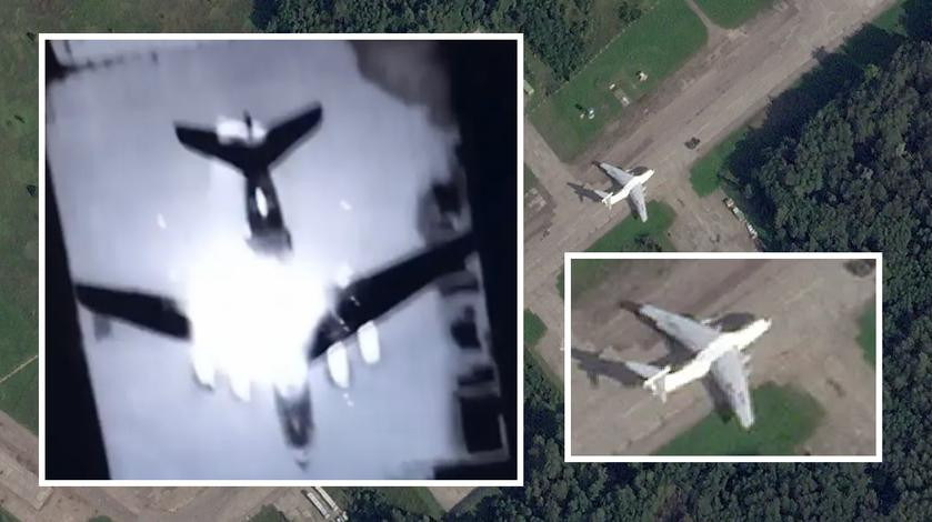 Máy bay vận tải quân sự Il-76 của Nga bị phá hủy sau cuộc tập kích của UAV cảm tử Ukraine. Máy bay vận tải quân sự Il-76 của Nga bị phá hủy sau cuộc tập kích của UAV cảm tử Ukraine.