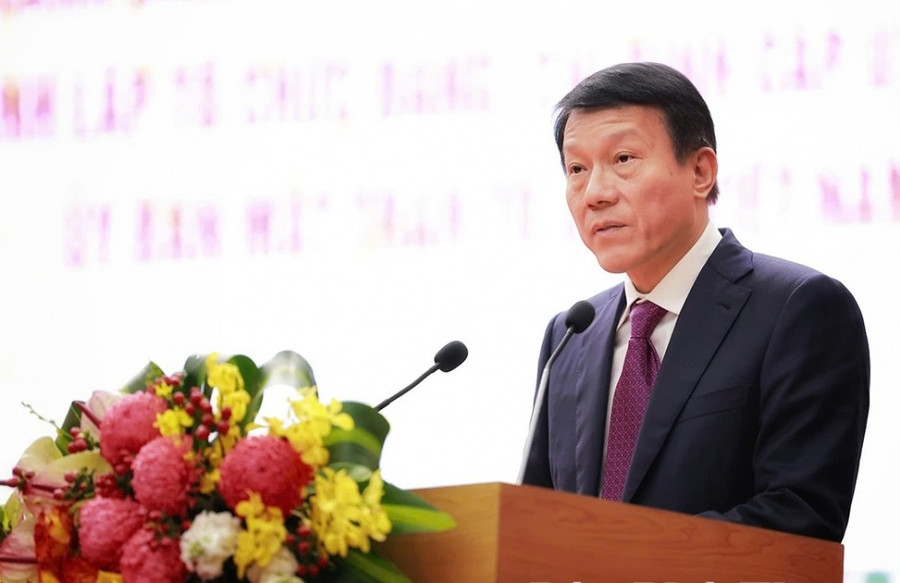 Đại tướng Lương Tam Quang, Ủy viên Bộ Chính trị, Bí thư Đảng ủy Công an Trung ương, Bộ trưởng Bộ Công an phát biểu chỉ đạo hội nghị. 4.jpg