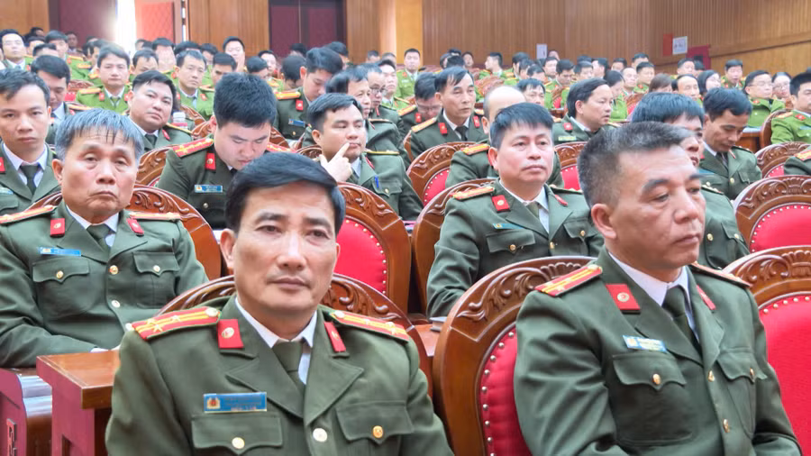 Đại biểu dự hội nghị do Công an tỉnh Vĩnh Phúc tổ chức. (Ảnh: Công an Vĩnh Phúc)