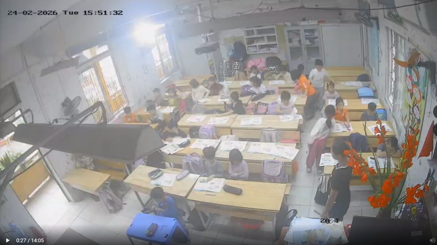 Ảnh chụp từ đoạn video ghi lại hoạt động của lớp học.