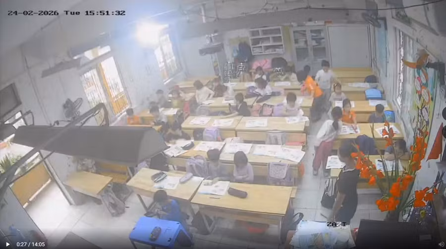 Ảnh chụp từ đoạn video ghi lại hoạt động của lớp học.