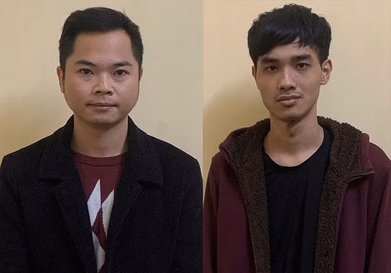 Nguyễn Đức Hoà và Võ Thành Đạt bị khởi tố, bắt tạm giam. (Ảnh: Công an tỉnh Tuyên Quang)