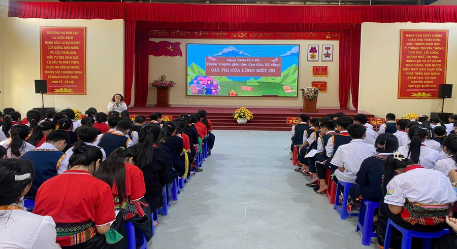 Hoạt động ngoại khóa tại Trường PTDT nội trú THCS Thanh Sơn, tỉnh Phú Thọ. Ảnh: Trường PTDT nội trú THCS Thanh Sơn