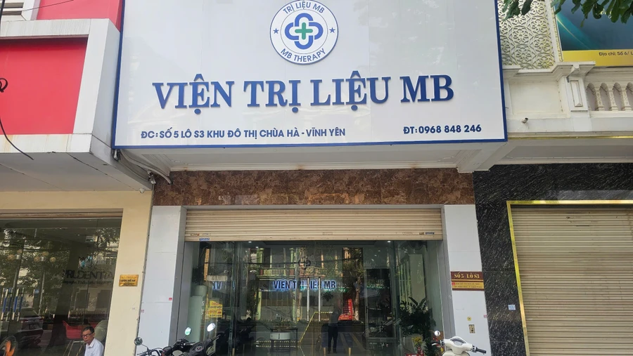 Viện trị liệu MB cơ sở Vĩnh Phúc bị xử phạt 87,5 triệu đồng và đình chỉ hoạt động 18 tháng.