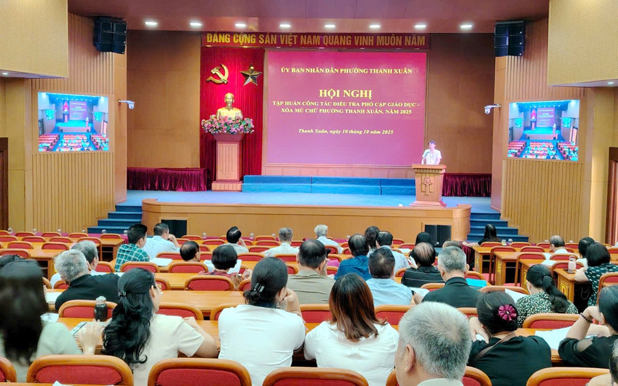 Phường Thanh Xuân (Hà Nội) tổ chức hội nghị tập huấn công tác phổ cập giáo dục - xóa mù chữ năm 2025. Ảnh: UBND phường Thanh Xuân hn.jpg