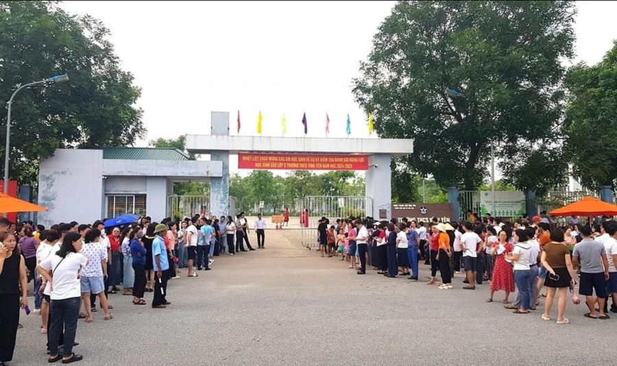 Trường THCS Vĩnh Yên tiến hành đánh giá năng lực học sinh vào ngày 11/6. Ảnh tư liệu