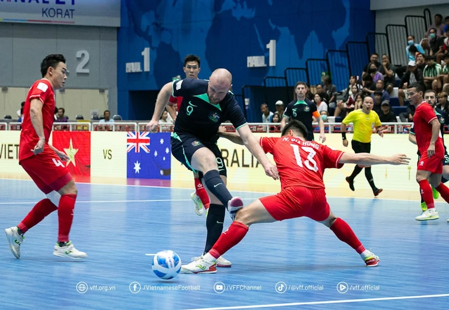 Đội tuyển futsal Việt Nam chiến thắng trước đội tuyển futsal Australia tại giải Vô địch Futsal Đông Nam Á 2024. Ảnh: INT.