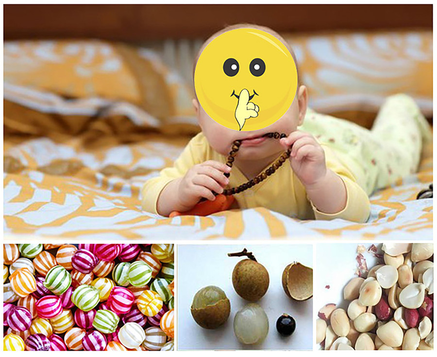 Tuyệt đối không cho trẻ chơi, ăn những thứ dễ gây hóc đường thở. Ảnh minh họa: INT