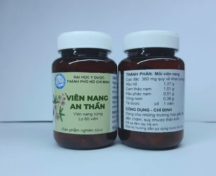 Sản phẩm viên nang an thần do nhóm nghiên cứu của Đại học Y Dược TPHCM thực hiện.