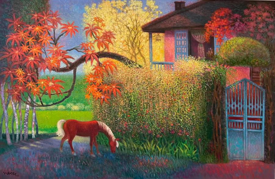 Tác phẩm 'Xa rồi tuổi thơ' của họa sĩ Ngô Đăng Hiệp.