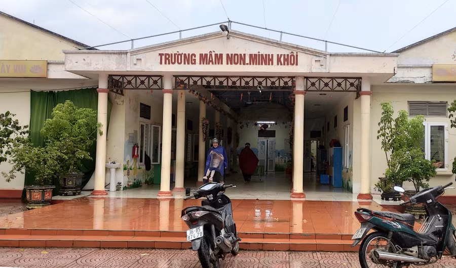 Trường Mầm non Minh Khôi (Nông Cống, Thanh Hóa) - nơi có giáo viên phản ánh vụ việc.