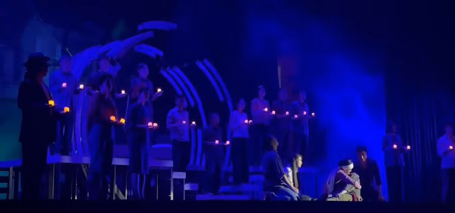 Vở kịch 'Vòng tròn bội bạc' của Nhà hát Kịch Hà Nội giành Huy chương Vàng Liên hoan Kịch nói toàn quốc - 2024. Ảnh: NHKHN