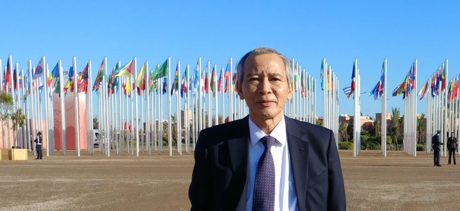 GS.TS Trần Thục tại Hội nghị BĐKH toàn cầu, COP22 năm 2016 tại Marrakech - Morocco.