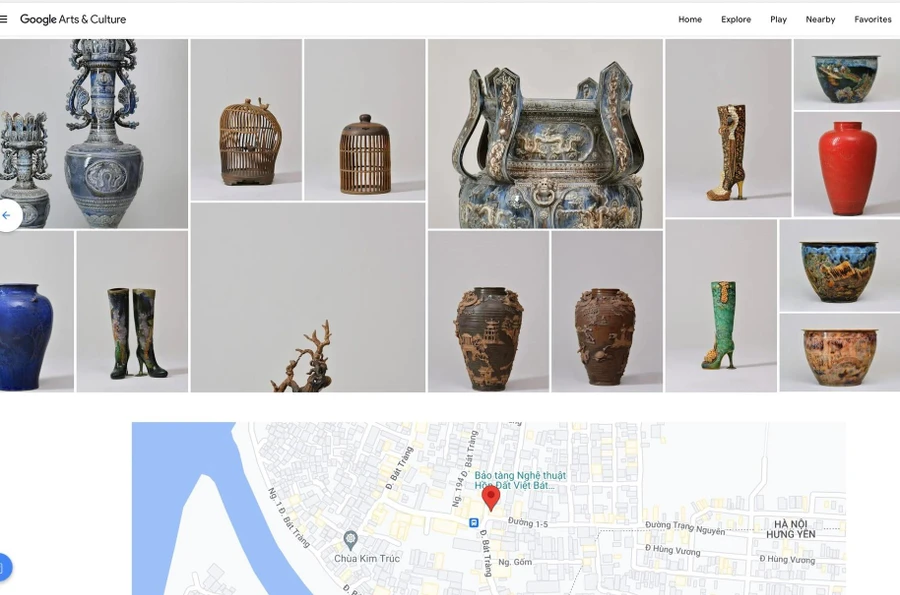 Sản phẩm gốm Bát Tràng trên nền tảng Google Arts & Culture.