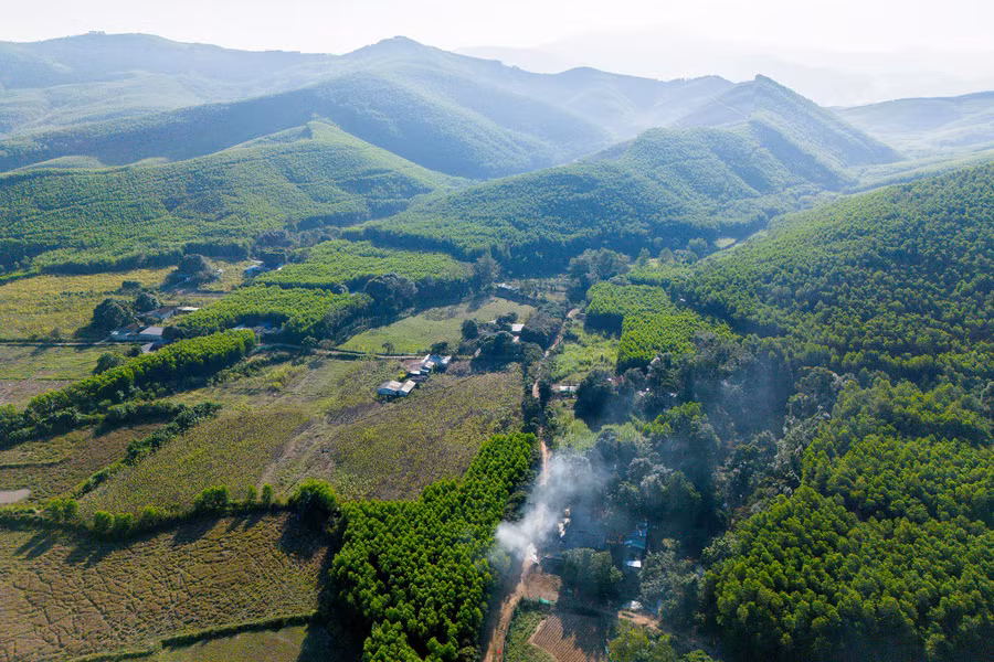 Bản Bình Quang, xã Châu Bình còn 35 hộ sinh sống. Ảnh: Phạm Tâm