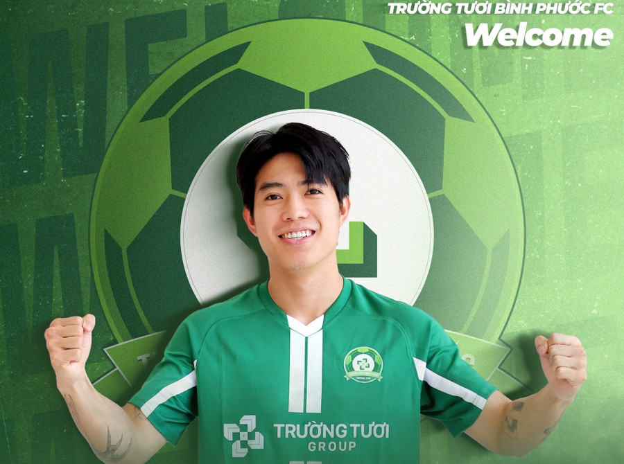 Quang Thịnh trở thành đồng đội của Công Phượng ở Bình Phước.