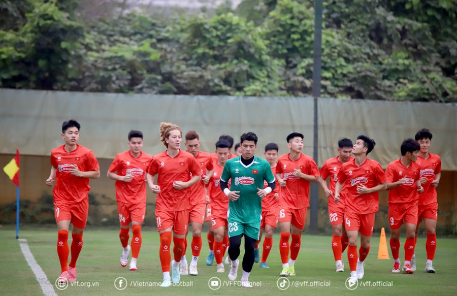 U22 Việt Nam tự tin trước trận tranh ngôi vô địch giải CFA Team China 2025. Ảnh: VFF.