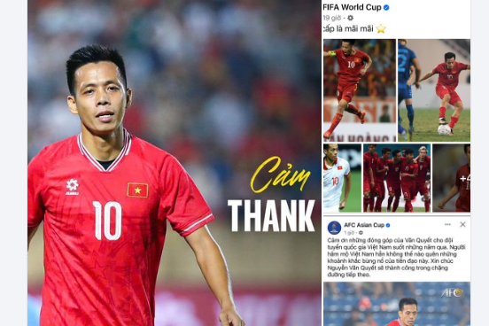 Văn Quyết được FIFA và AFC vinh danh.