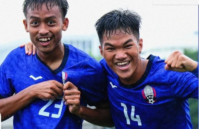 U20 Campuchia đánh bại Nepal ở vòng loại U20 châu Á 2025.