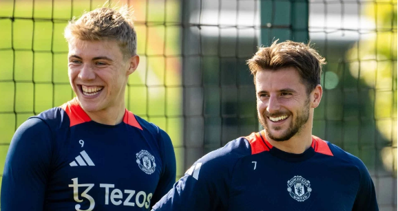 Rasmus Hojlund và Mason Mount trở lại tập luyện hậu chấn thương.