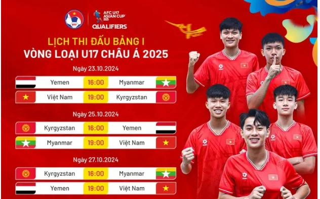 Lịch thi đấu ở vòng loại U17 châu Á 2025 của U17 Việt Nam.