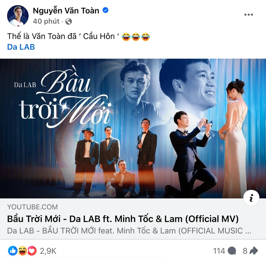 Cảnh Văn Toàn cầu hôn bạn gái trong MV "Bầu trời mới".