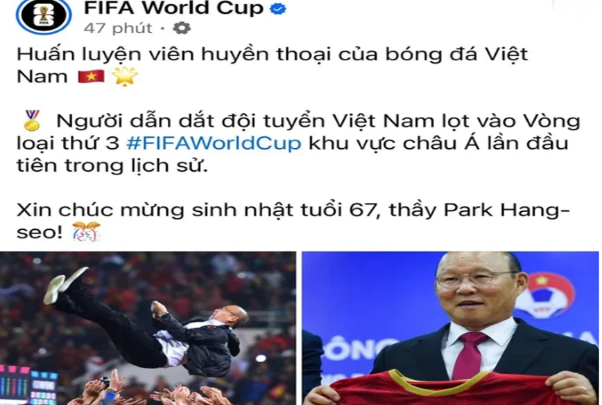 FIFA chúc mừng sinh Nhật HLV Park Hang Seo.