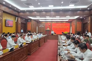 Tổng Bí thư Tô Lâm làm việc với tỉnh Quảng Bình và Quảng Trị. (Ảnh Tá Thành)