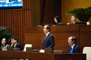 Bộ trưởng Bộ Giáo dục và Đào tạo Nguyễn Kim Sơn giải trình, làm rõ một số vấn đề đại biểu Quốc hội nêu tại phiên thảo luận.