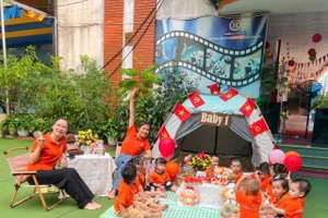Cô trò Mầm 1 trường mầm non Hoa Trà My với ngày hội Camping Summer.