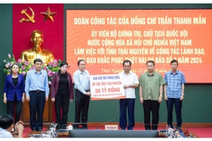 Chủ tịch Quốc hội Trần Thanh Mẫn động viên hỗ trợ tỉnh Thái Nguyên khắc phục hậu quả bão số 3.