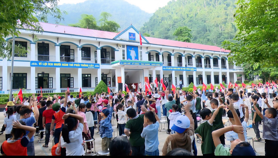 Các trường học trên địa bàn xã Lâm Bình sẵn sàng cho ngày khai giảng.