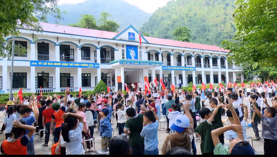 Các trường học trên địa bàn xã Lâm Bình sẵn sàng cho ngày khai giảng.