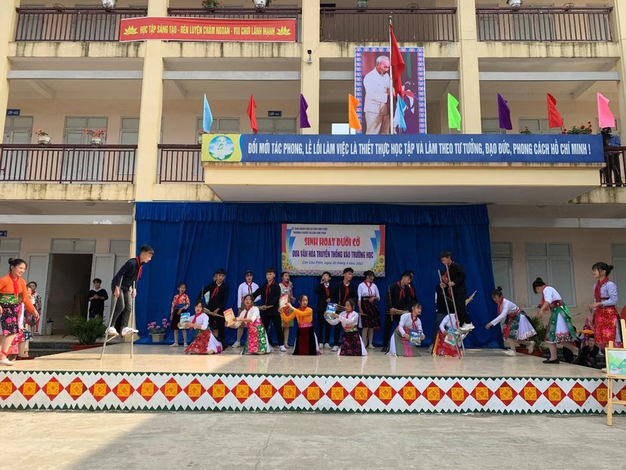 Các hoạt động tuyên truyền phòng chống tảo hôn trong trường học được chú trọng. (Ảnh: Vũ Mừng)