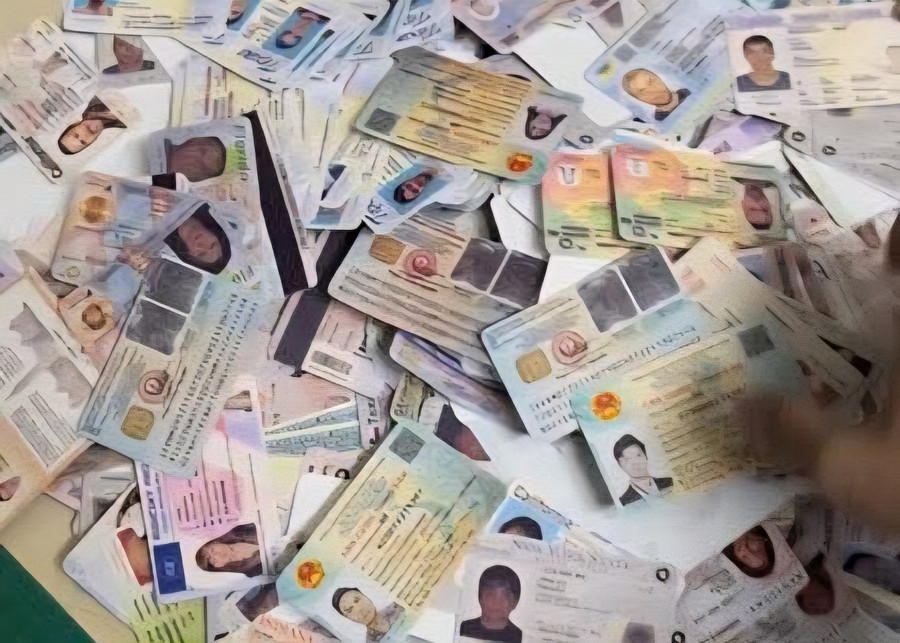 Nhóm người làm giả và mua bán nhiều loại giấy tờ tùy thân. (Ảnh: CATQ)