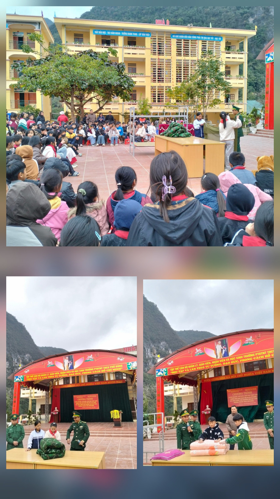 Hướng dẫn học sinh gấp chăn màn, quần áo. 1000045341.jpg