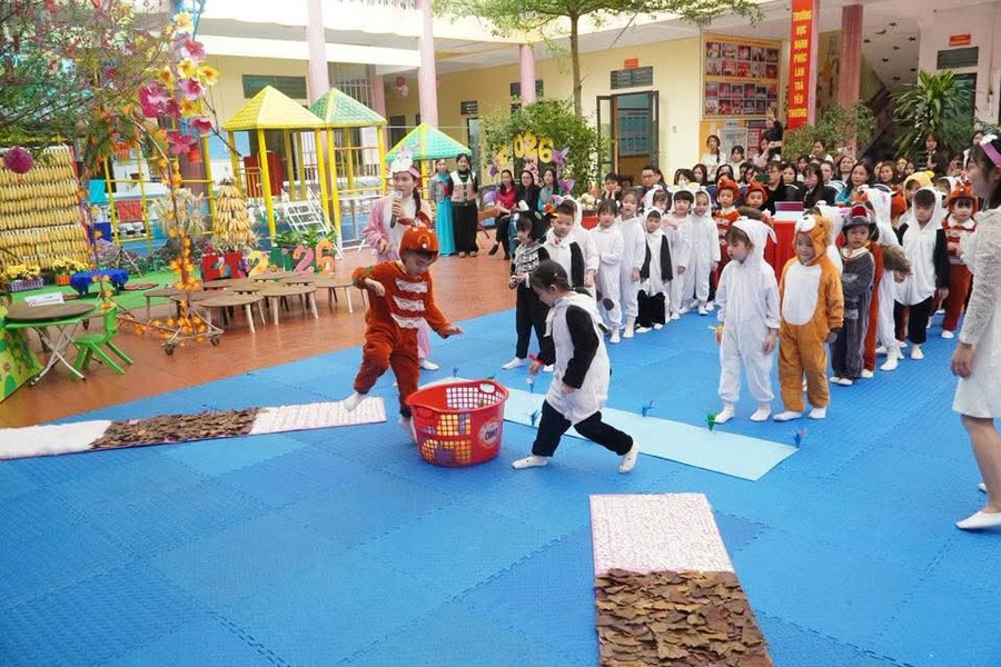 Các em học sinh được trải nghiệm, tự tin bước vào lớp 1.